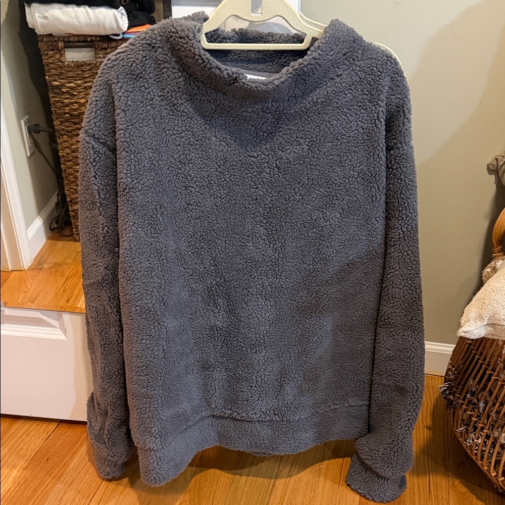 PARKE Fleece Teddy Mockneck Stormy L/XL 🩶 NEW